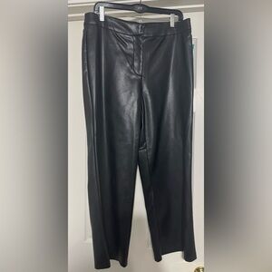 Ladies Black Faux Leather Pants